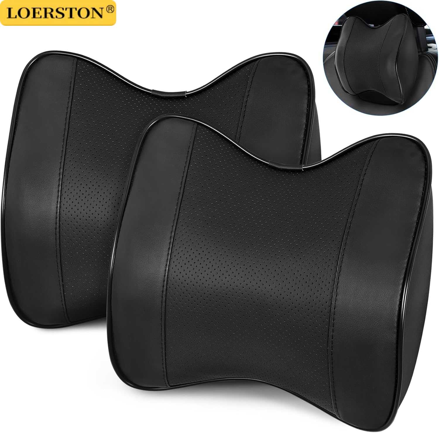 Memory Foam Car Neck Pillow Lumbar Support - وسادة دعم الرأس والرقبة للسيارة، وسادة