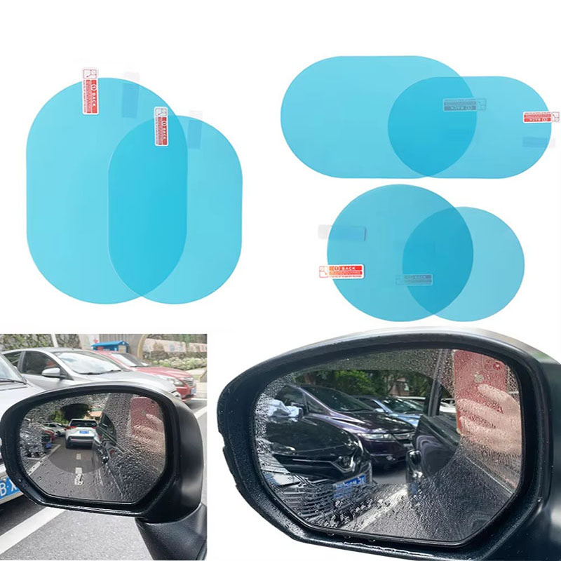 2/4 قطع غطاء فيلم تزيين مرآة ا - مراجعة Anti Glare Car Rearview Mirror Film وسعره