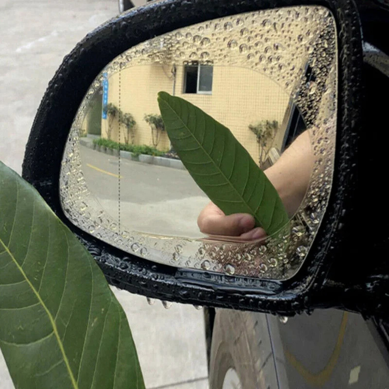 2/4 قطع غطاء فيلم تزيين مرآة ا - مراجعة Anti Glare Car Rearview Mirror Film وسعره