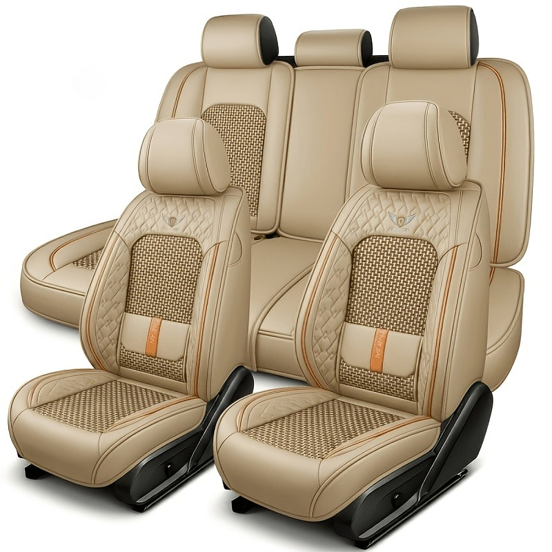 أغطية مقاعد سيارات فاخرة من ال - مراجعة Leather Car Seat Covers Full Set Universal وسعره