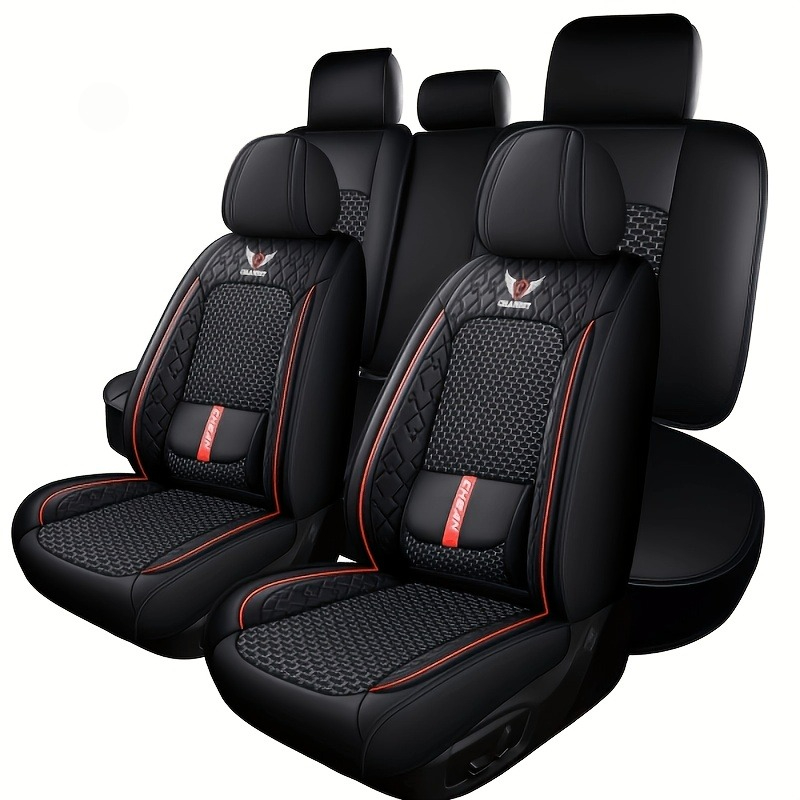 أغطية مقاعد سيارات فاخرة من ال - مراجعة Leather Car Seat Covers Full Set Universal وسعره
