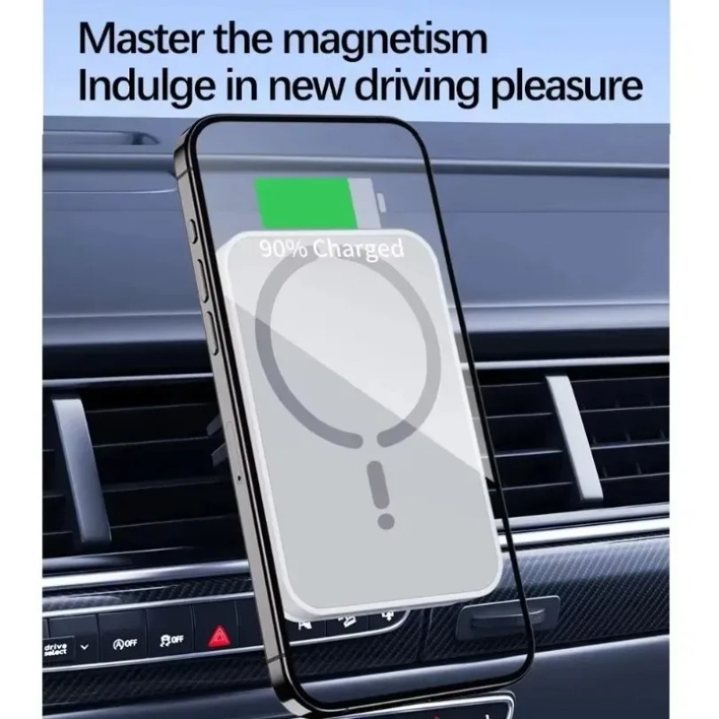 شاحن سيارة لاسلكي مغناطيسي بقو - مراجعة Wireless Car Charger Mount Fast Charging وسعره