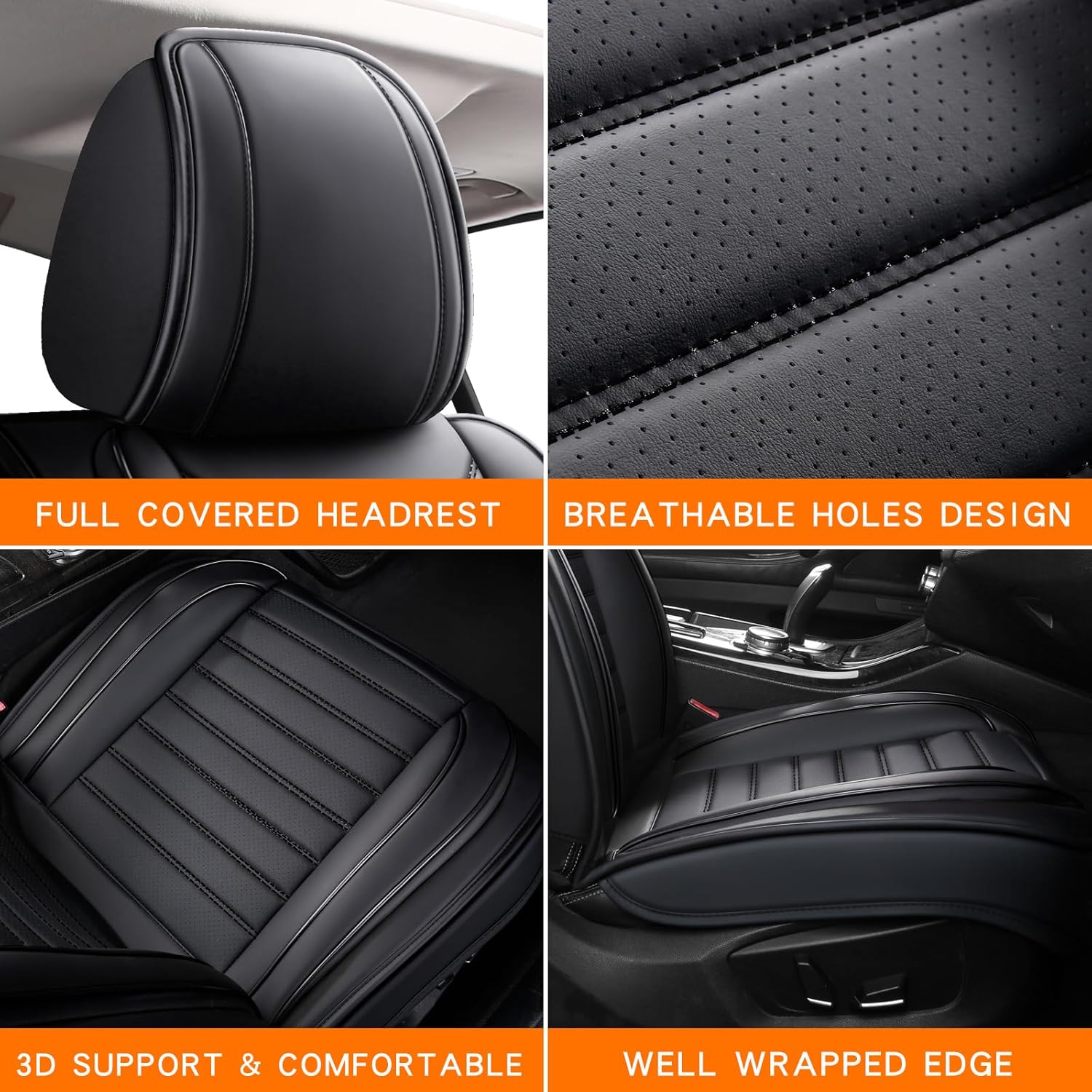 5 قطع أغطية مقاعد سيارة كاملة  - مراجعة Leather Car Seat Covers Full Set Universal وسعره