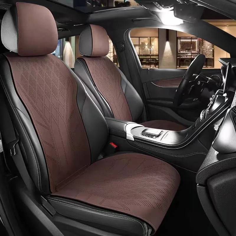 جلد الغزال غطاء مقعد السيارة 5 - مراجعة Leather Car Seat Covers Full Set Universal وسعره