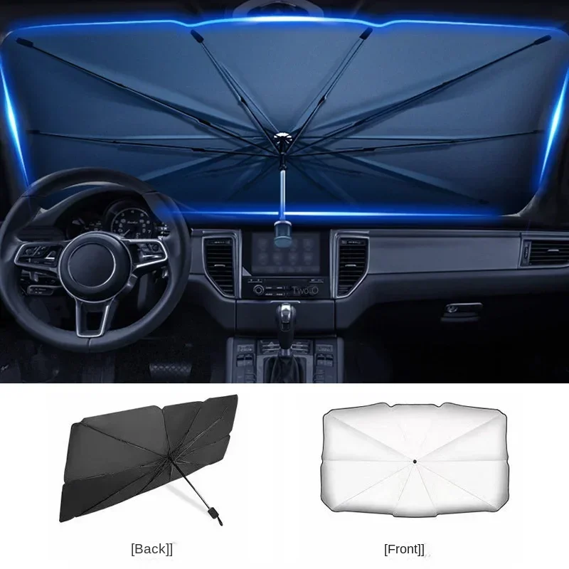 مظلة شمسية محمولة للسيارة لحما - مراجعة Car Sunshade Windshield Umbrella Foldable وسعره